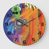 Retro Disco Party 70s Funk Art Grote Klok (Voorkant)