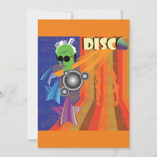 Retro Disco Party 70s Funk Art Kaart (Voorkant)