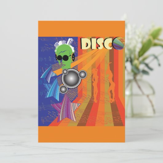 Retro Disco Party 70s Funk Art Kaart (Staand voorkant)