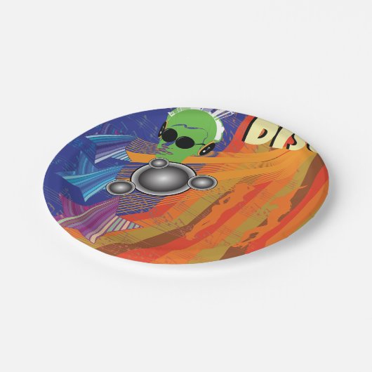 Retro Disco Party 70s Funk Art Papieren Bordje (Gekanteld)