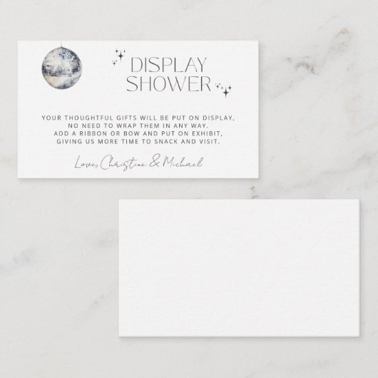 Retro Disco Party Display Douche Informatiekaartje (Voorkant / Achterkant)