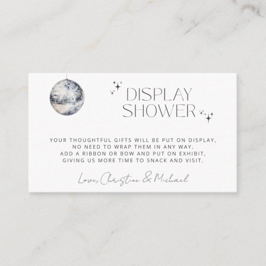 Retro Disco Party Display Douche Informatiekaartje (Voorkant)