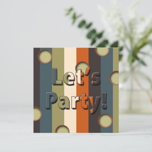 RETRO -DISCO PARTY INVITATION -multi-purpose Kaart (Staand voorkant)