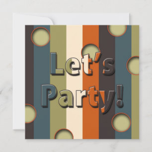 RETRO -DISCO PARTY INVITATION -multi-purpose Kaart