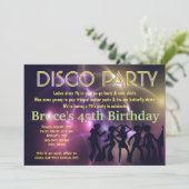 Retro Disco Party Theme Invitation Kaart (Staand voorkant)
