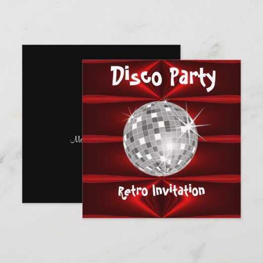 Retro Disco Party uitnodiging (Voorkant / Achterkant)