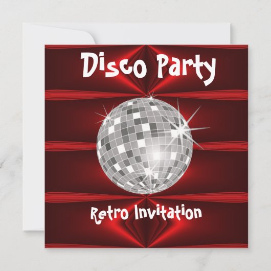 Retro Disco Party-uitnodiging Kaart (Voorkant)