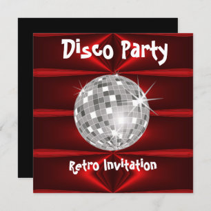 Retro Disco Party-uitnodiging Kaart