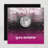 Retro Disco Party-uitnodiging Kaart (Voorkant / Achterkant)