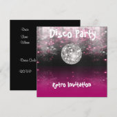 Retro Disco Party-uitnodiging Kaart (Voorkant / Achterkant)