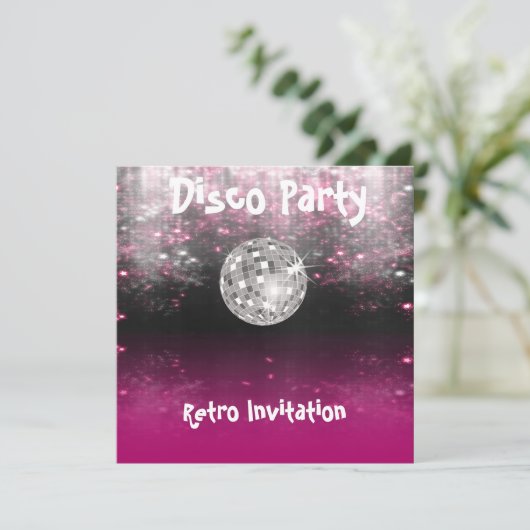 Retro Disco Party-uitnodiging Kaart (Staand voorkant)