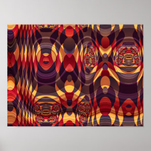 Retro Disco Patroon Poster