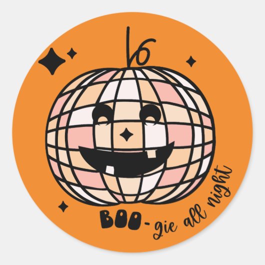 Retro Disco Pompoen Halloween Sticker (Voorkant)