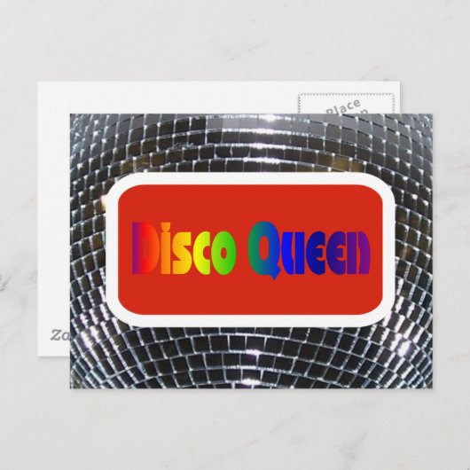 Retro Disco Queen Shiny Mirror Disco Ball Briefkaart (Voorkant / Achterkant)