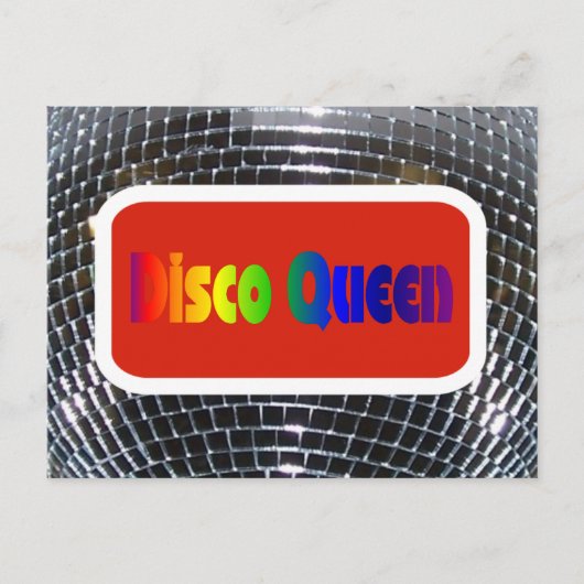 Retro Disco Queen Shiny Mirror Disco Ball Briefkaart (Voorkant)