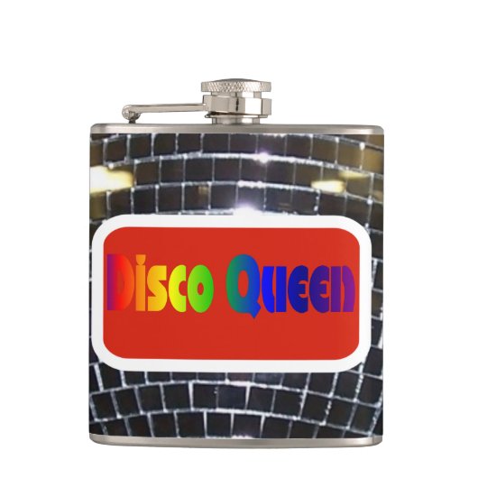 Retro Disco Queen Shiny Mirror | Disco Ball Heupfles (Voorkant)