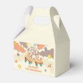 Retro Disco Roller Schaats 1e Verjaardag Bedankdoosjes (Voorkant Zijde)