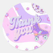Retro Disco Roller Schaats 1e Verjaardag Ronde Sticker (Voorkant)