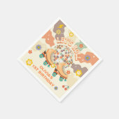 Retro Disco Roller Schaats 1e Verjaardag Servet (Hoek)