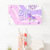 Retro Disco Roller Schaats 1e Verjaardag Spandoek (Insitu)