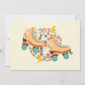 Retro Disco Roller Schaats Baby shower Party Foto Kaart (Achterkant)