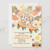 Retro Disco Roller Schaats Baby shower Party Kaart (Voorkant)