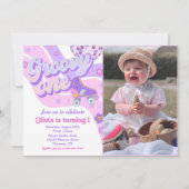 Retro Disco Roller Schaats Groovy Een 1e Verjaarda Kaart (Voorkant)