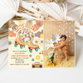 Retro Disco Roller Schaats Let's Party 3rd Birthda Kaart