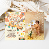 Retro Disco Roller Schaats Let's Roll Verjaardagsf Bedankkaart