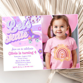 Retro Disco Roller Schaats Let's Schaats 4th Birth Kaart