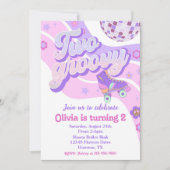 Retro Disco Roller Schaats Twee Groovy 2e Verjaard Kaart (Voorkant)