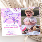 Retro Disco Roller Schaats Twee Groovy 2e Verjaard Kaart