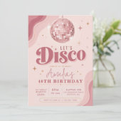 Retro Disco Rose Gold Verjaardag Kaart (Staand voorkant)