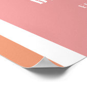 Retro Disco Roze en Sinaasappel Groovy Baby shower Poster (Hoek)