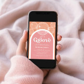 Retro Disco Roze en Sinaasappel Groovy Vrijgezelle Kaart