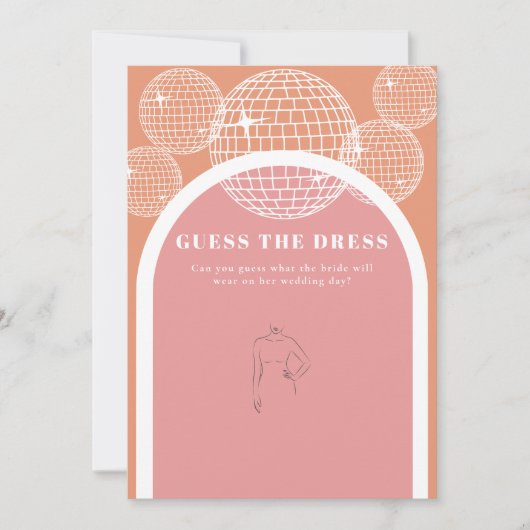 Retro Disco Roze Sinaasappel Guess de jurk spel ka Kaart (Voorkant)