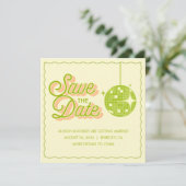 Retro Disco Trouwkaart Save The Date (Staand voorkant)