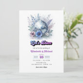 Retro Disco Tuin Bruiloft RSVP QR Code Kaart (Staand voorkant)