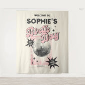 Retro Disco Verjaardag Achtergrond Wandkleed (Voorkant)