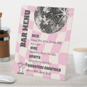 Retro Disco Verjaardagsbalk Drinken Menu Reclamebord Met Voetstuk (Insitu)