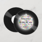 Retro disco Vinyl Record Bruids Douche Uitnodiging (Voorkant / Achterkant)
