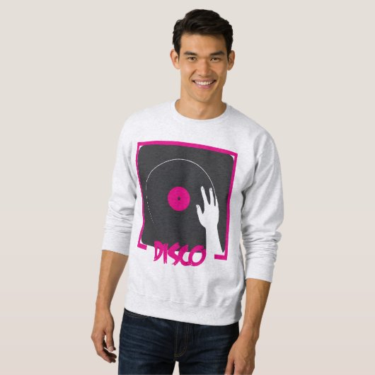 Retro Disco Vinyl Record Design Trui (Voorkant volledig)