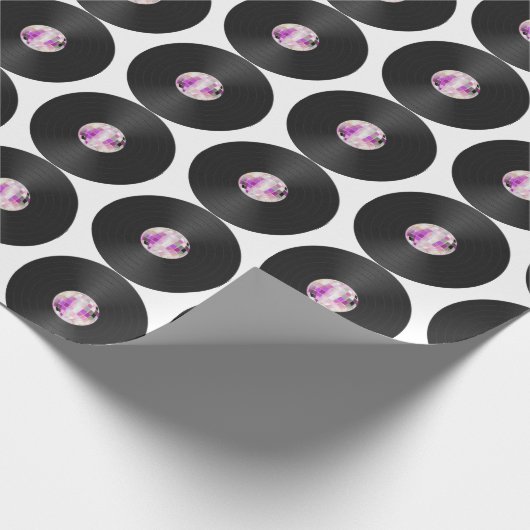 Retro Disco Vinyl Record inpakpapier (Hoek)