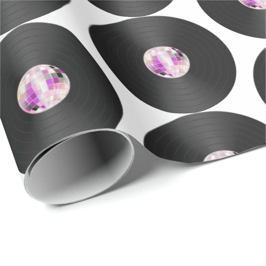 Retro Disco Vinyl Record inpakpapier (Rol Hoek)