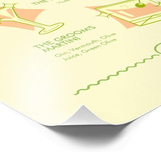 Retro Disco Wedding Bar Menu Foto Afdruk (Hoek)