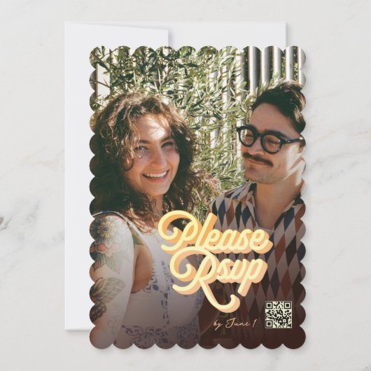 Retro Disco Wedding Invitation Kaart (Achterkant)