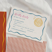 Retro Disco Wedding RSVP Kaartje