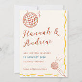 Retro Disco Wedding Save The Date (Voorkant)