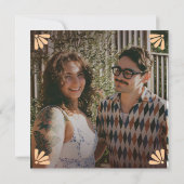 Retro Disco Wedding Save The Date Card (Achterkant)