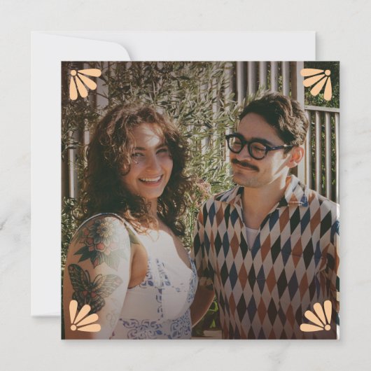 Retro Disco Wedding Save The Date Card (Achterkant)